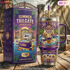 LSU Tigers Summer Tailgate Beach Club 40oz Tumbler With Handle