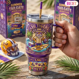 LSU Tigers Summer Tailgate Beach Club 40oz Tumbler With Handle