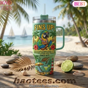 Margaritaville Fins Up! 3D Embossed Handled Tumbler