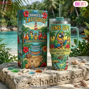 Margaritaville Fins Up! 3D Embossed Handled Tumbler
