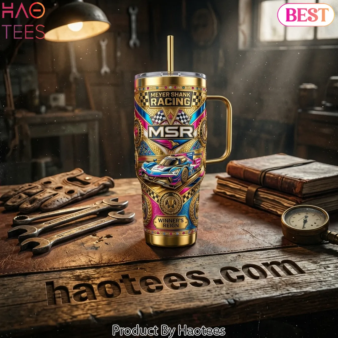 Meyer Shank Racing MSR Winner's Reign Premium Gold 40oz Tumbler With Handle