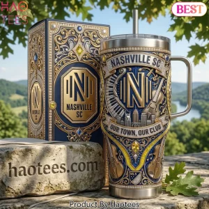 Nashville SC Our Town Our Club Premium 3D Embossed 40oz Tumbler With Handle