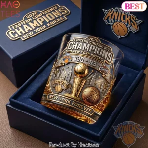 New York Knicks 2026 Eastern Conference Champions Commemorative Whiskey Glass