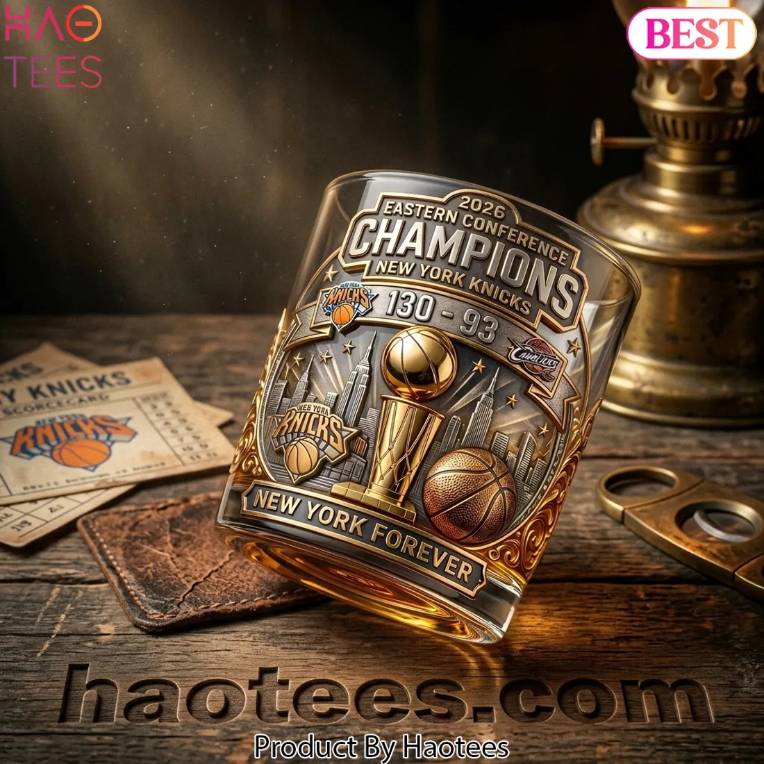 New York Knicks 2026 Eastern Conference Champions Commemorative Whiskey Glass