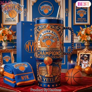 New York Knicks 2026 Eastern Conference Champions Premium 3D Luxury Handle Tumbler