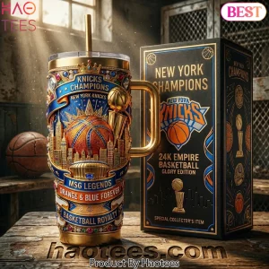 New York Knicks Champions 24K Empire Glory Edition Luxury 3D 40oz Tumbler With Handle