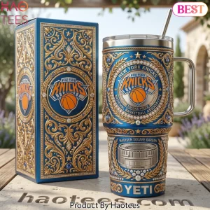 New York Knicks Madison Square Garden Luxury Gold 40oz Tumbler with Lid and Straw
