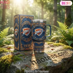 Oklahoma City Thunder Thunder Up Slogan 40oz Tumbler with Handle