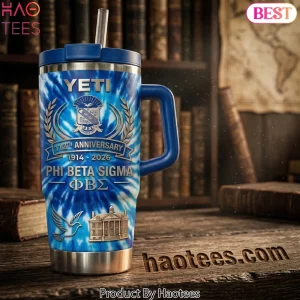 Phi Beta Sigma 112th Anniversary Commemorative Blue Tie Dye Handle Tumbler