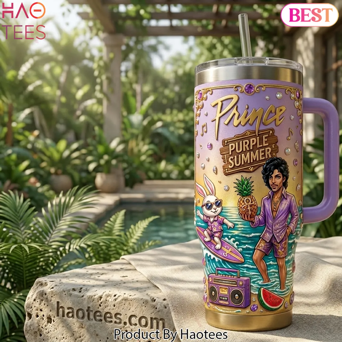 Prince Purple Summer Handle Tumbler Prince Purple Summer Handle Tumbler