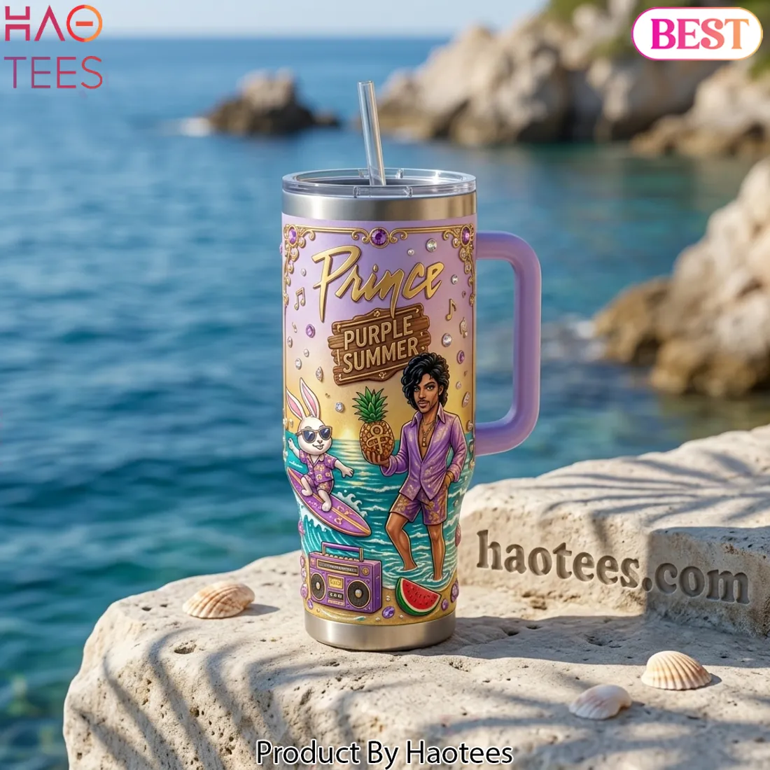 Prince Purple Summer Handle Tumbler