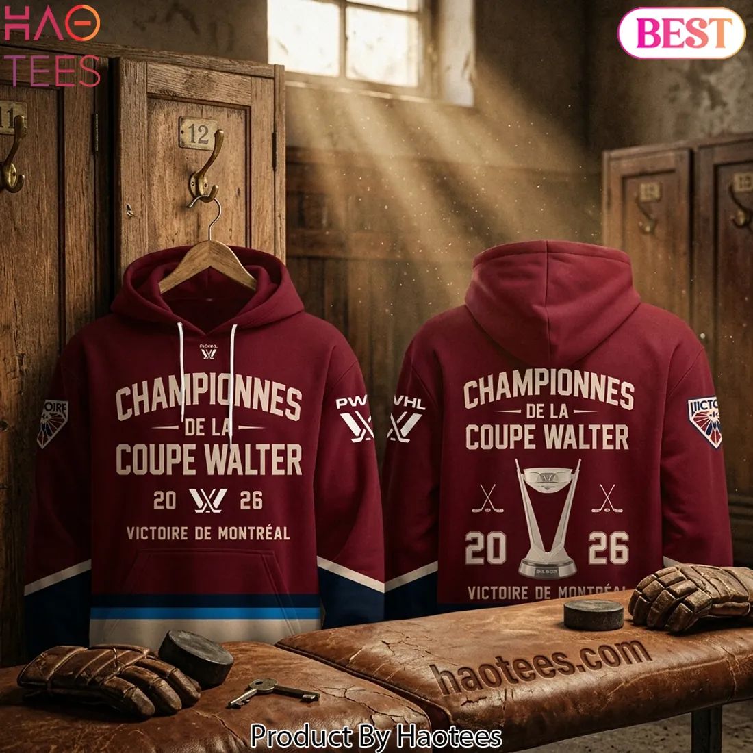 PWHL Walter Cup Champions 2026 Victoire de Montréal Hoodie