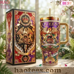 Queen Band Luxury 3D Embossed Tumbler With Handle