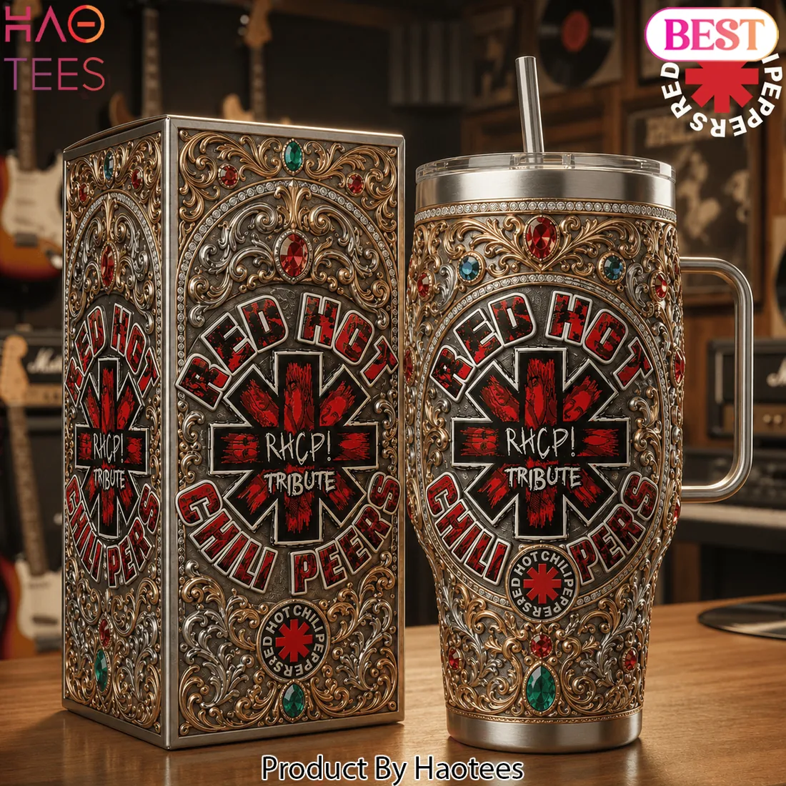 Red Hot Chili Peppers Tribute Luxury Gemstone 40oz Tumbler Red Hot Chili Peppers Tribute Luxury Gemstone 40oz Tumbler