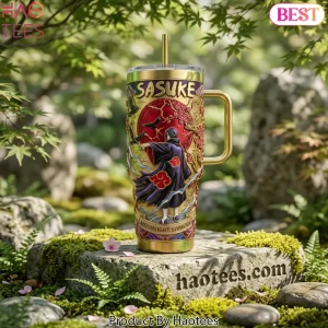 Sasuke Moonlight Shinobi 3D Premium Gold 40oz Tumbler with Handle