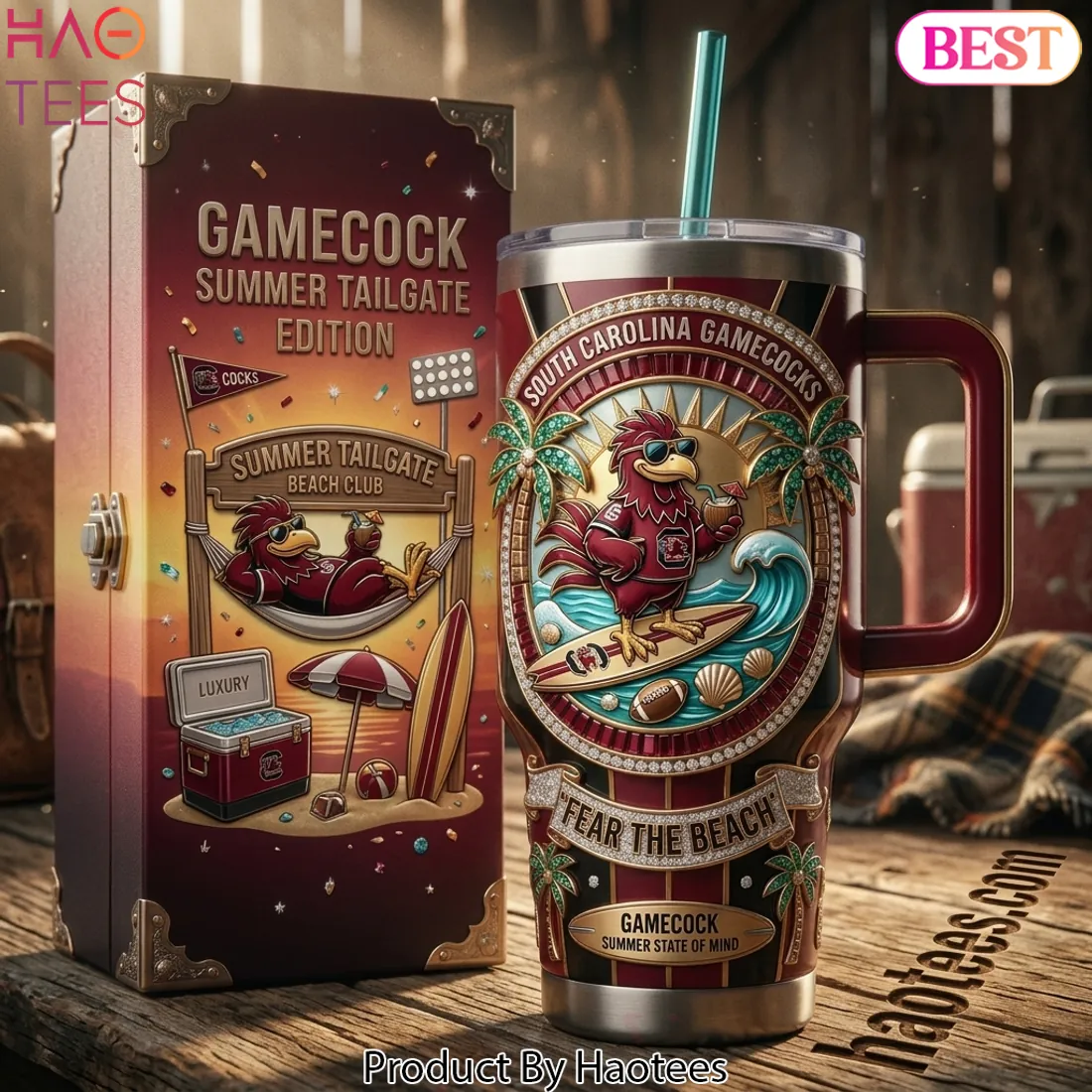 SC Gamecocks Luxury Summer Tailgate Edition 40oz Tumbler With Handle SC Gamecocks Luxury Summer Tailgate Edition 40oz Tumbler With Handle