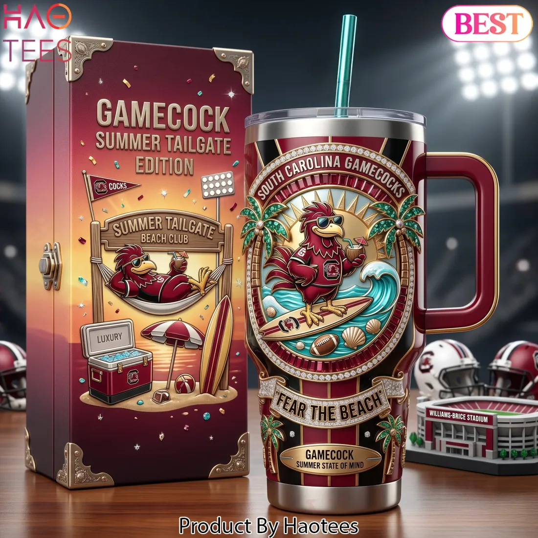 SC Gamecocks Luxury Summer Tailgate Edition 40oz Tumbler With Handle SC Gamecocks Luxury Summer Tailgate Edition 40oz Tumbler With Handle