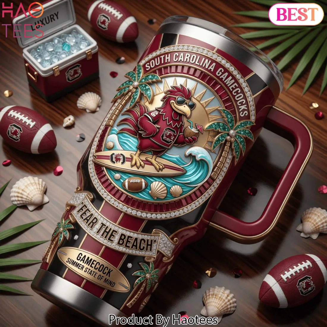 SC Gamecocks Luxury Summer Tailgate Edition 40oz Tumbler With Handle SC Gamecocks Luxury Summer Tailgate Edition 40oz Tumbler With Handle