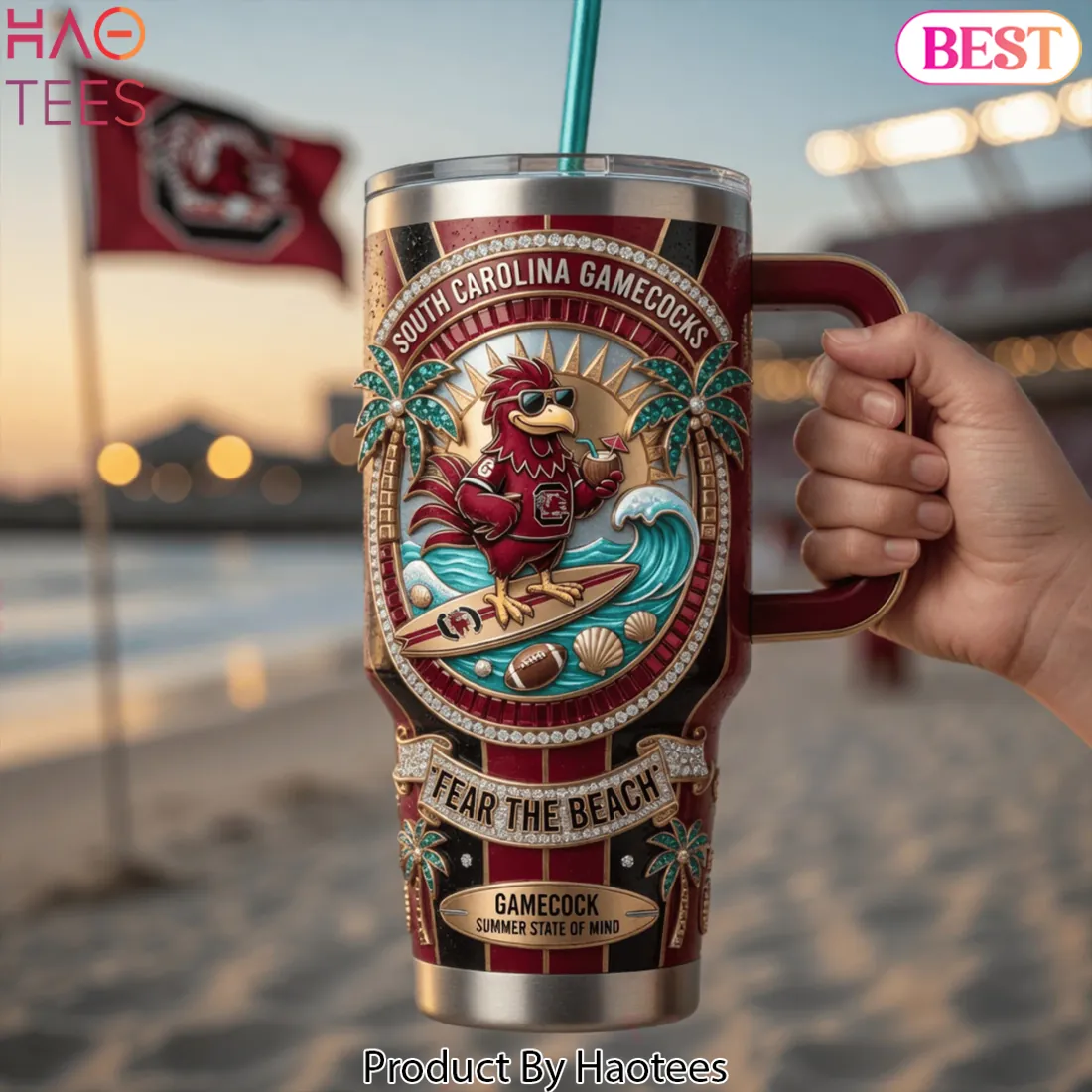 SC Gamecocks Luxury Summer Tailgate Edition 40oz Tumbler With Handle SC Gamecocks Luxury Summer Tailgate Edition 40oz Tumbler With Handle