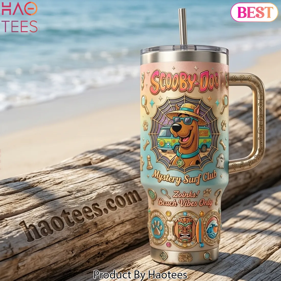 Scooby-Doo Mystery Surf Club Vintage 40oz Tumbler With Handle