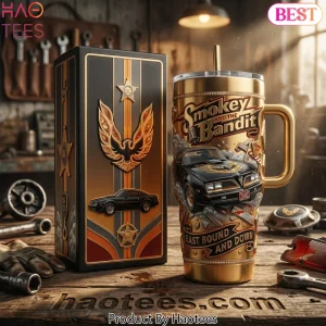 Smokey and the Bandit East Bound and Down 40oz Gold Tumbler With Handle