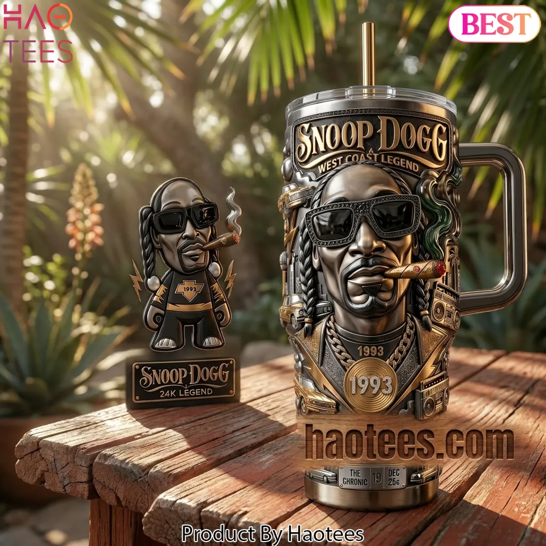 Snoop Dogg West Coast Legend 1993 3D Embossed Tumbler With Handle