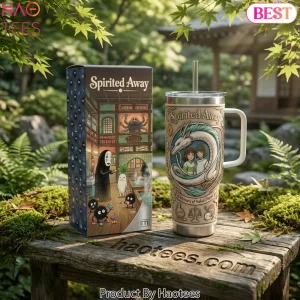 Spirited Away Chihiro & Haku Embossed 40oz Insulated Tumbler With Handle