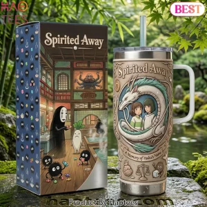 Spirited Away Chihiro & Haku Embossed 40oz Insulated Tumbler With Handle