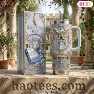 S.S. Lazio 1900 Luxury Aquila Celeste Jewel Relic Tumbler With Handle