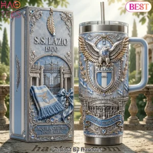 S.S. Lazio 1900 Luxury Aquila Celeste Jewel Relic Tumbler With Handle