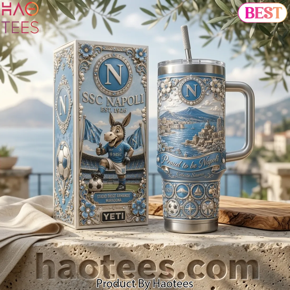 SSC Napoli Est. 1926 Ornate 40oz Tumbler With Handle