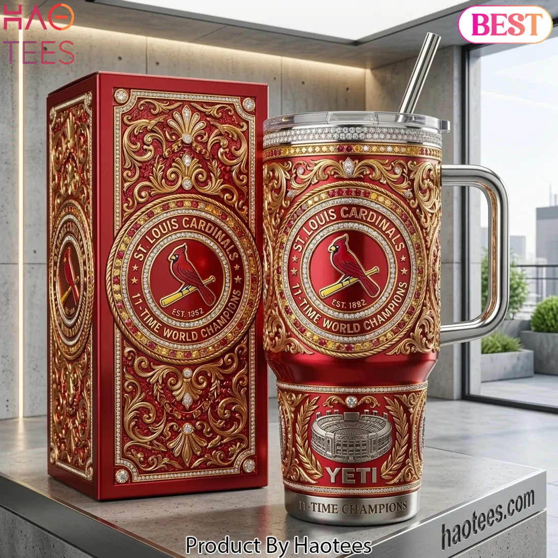 St. Louis Cardinals 11-Time World Champions Luxury Embellished Tumbler St. Louis Cardinals 11-Time World Champions Luxury Embellished Tumbler