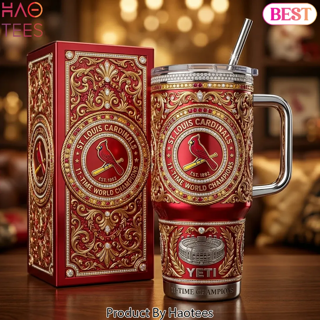 St. Louis Cardinals 11-Time World Champions Luxury Embellished Tumbler St. Louis Cardinals 11-Time World Champions Luxury Embellished Tumbler