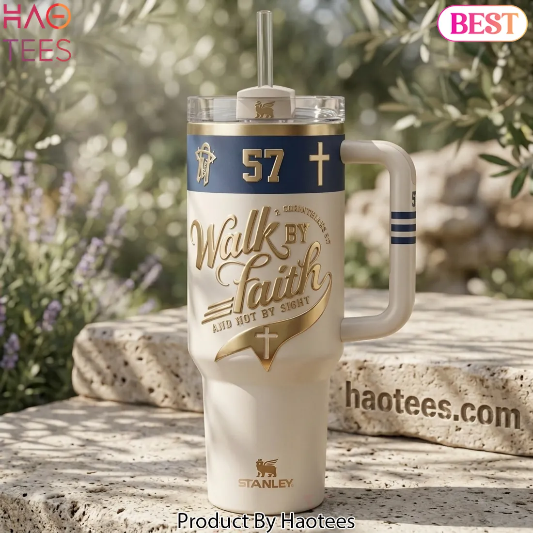 Stanley Walk By Faith 2 Corinthians 5:7 Gold Embossed Handled Tumbler