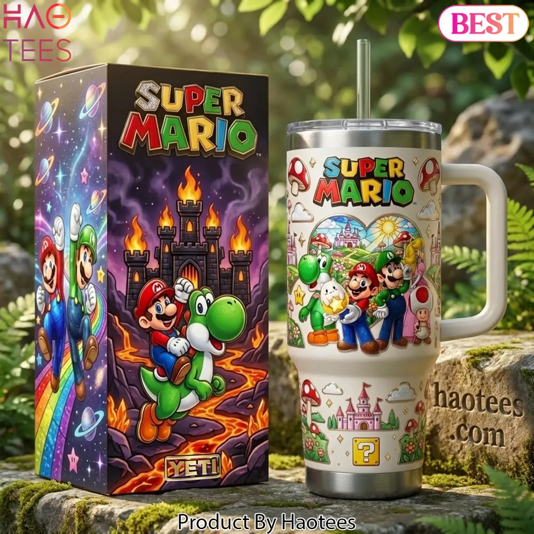 Super Mario Bros. Character Art Premium 40oz Tumbler with Handle
