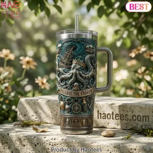 The Kraken 3D Embossed “Release The Kraken!” 40oz Tumbler with Handle