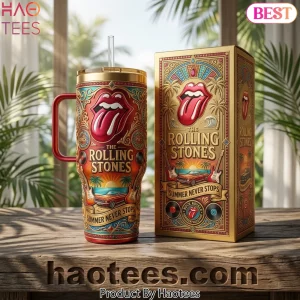The Rolling Stones Summer Never Stops 40oz Premium Handle Tumbler