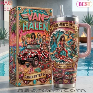 Van Halen Summer Jam Tour ’84 Rockin’ The Waves Handled Tumbler