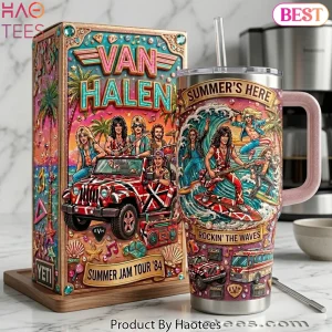 Van Halen Summer Jam Tour ’84 Rockin’ The Waves Handled Tumbler