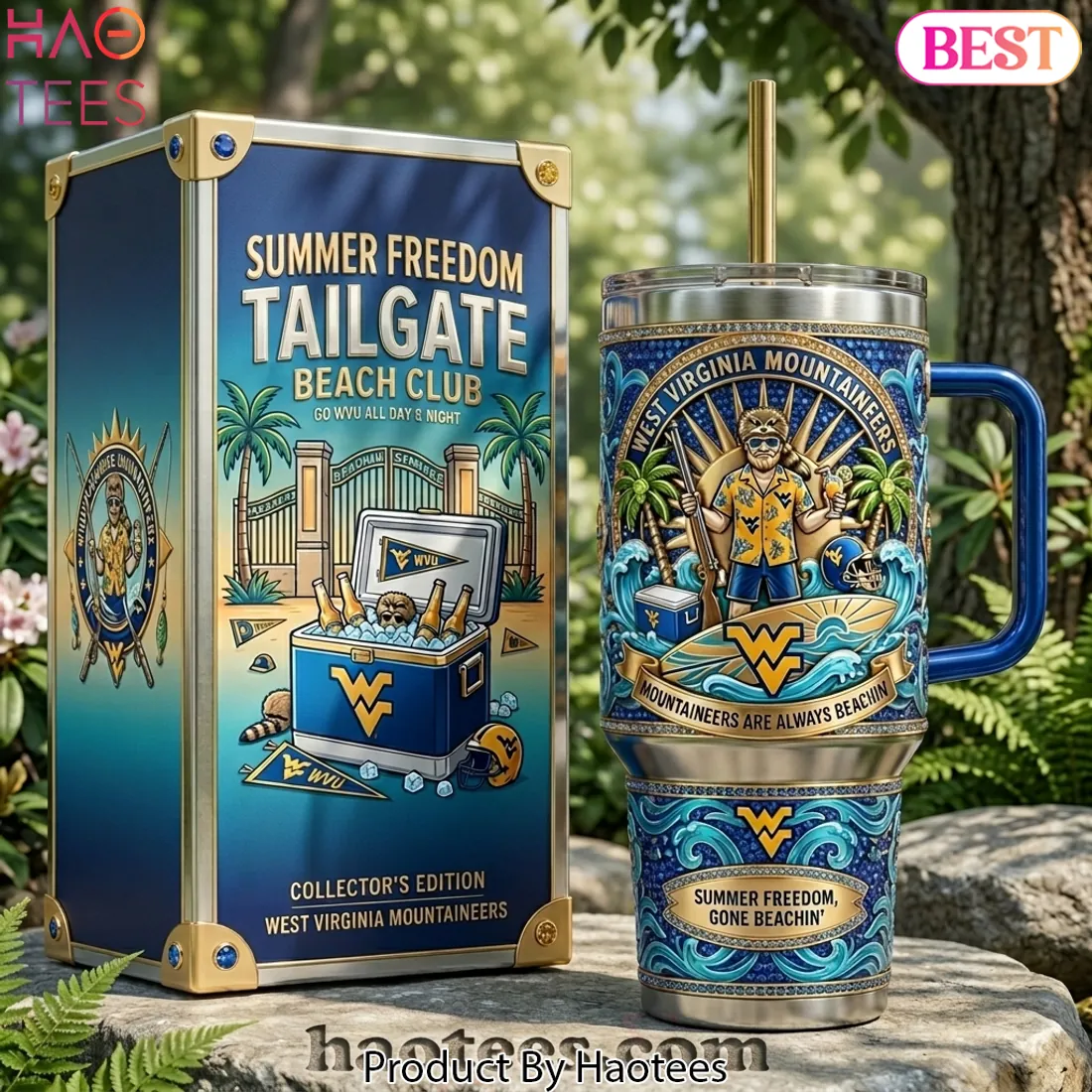 West Virginia Mountaineers Summer Freedom Collector's Edition 40oz Tumbler with Handle