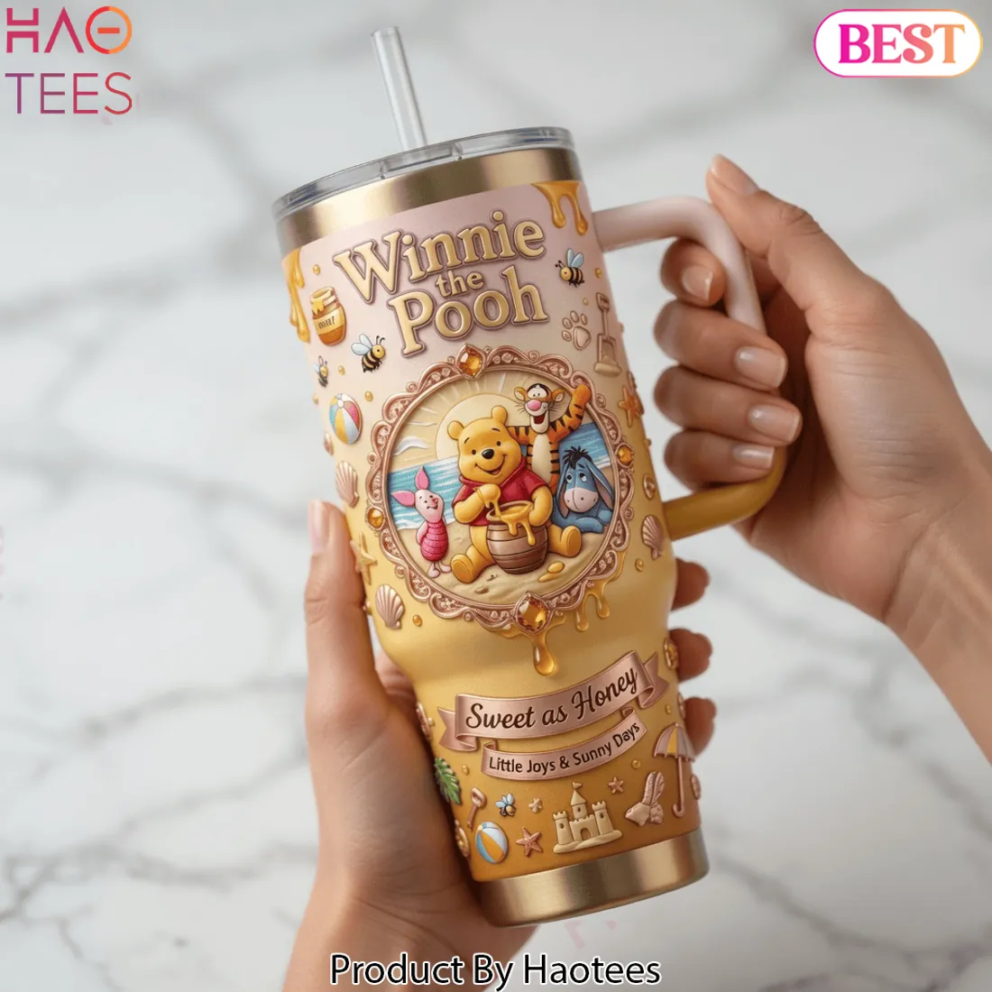 Winnie the Pooh Honey Garden Collector Series 40oz Tumbler with Handle Winnie the Pooh Honey Garden Collector Series 40oz Tumbler with Handle