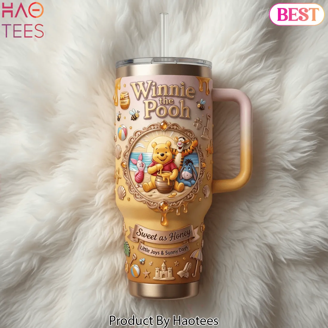 Winnie the Pooh Honey Garden Collector Series 40oz Tumbler with Handle Winnie the Pooh Honey Garden Collector Series 40oz Tumbler with Handle