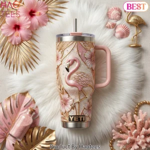 Yeti Flamingo Grace In Every Moment Limited Edition 40oz Tumbler With Handle