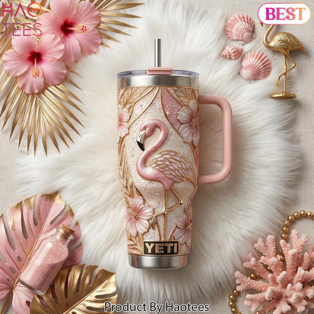 Yeti Flamingo Grace In Every Moment Limited Edition 40oz Tumbler With Handle Yeti Flamingo Grace In Every Moment Limited Edition 40oz Tumbler With Handle