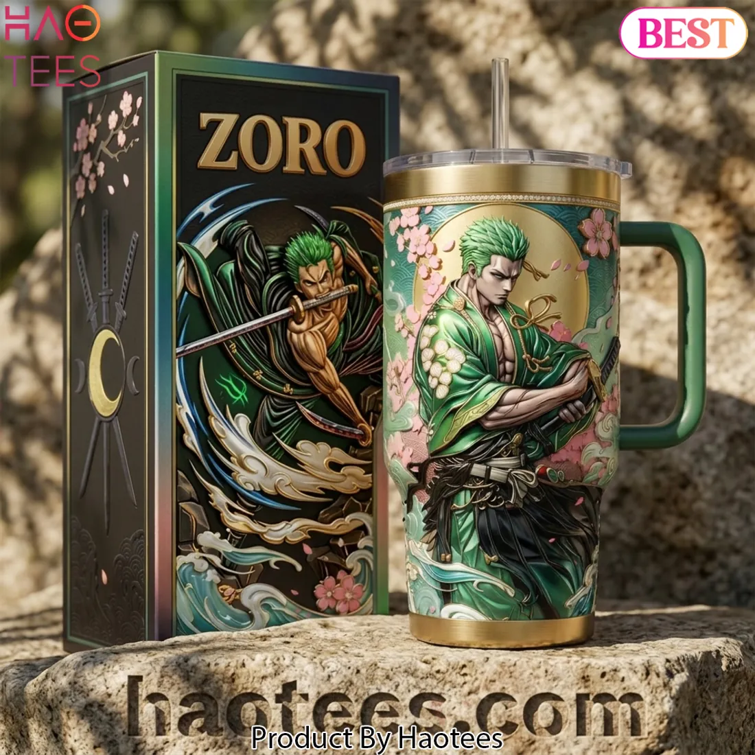 Zoro One Piece Premium 40oz Tumbler With Handle