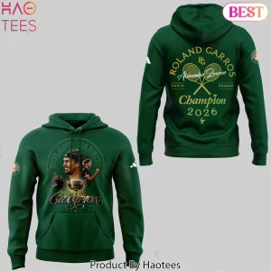 Alexander Zverev Roland Garros Champion 2026 Commemorative Green Hoodie