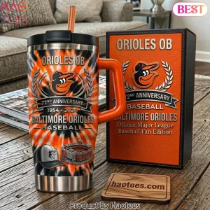 Baltimore Orioles 72nd Anniversary Tie-Dye Stainless Steel Handle Tumbler