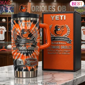 Baltimore Orioles 72nd Anniversary Tie-Dye Stainless Steel Handle Tumbler