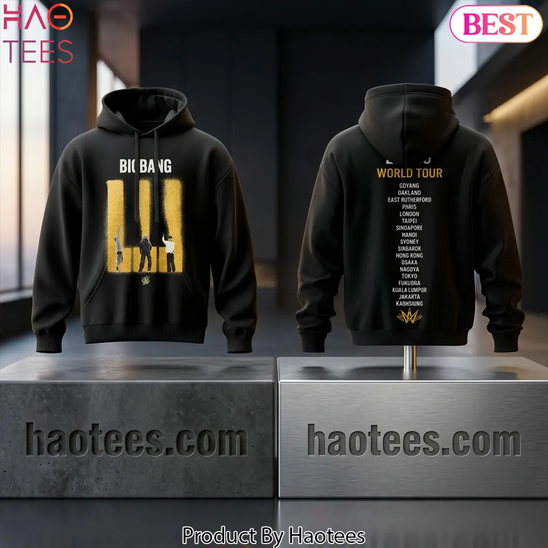 BIGBANG 20/26 World Tour Concert Merch Black Graphic Hoodie