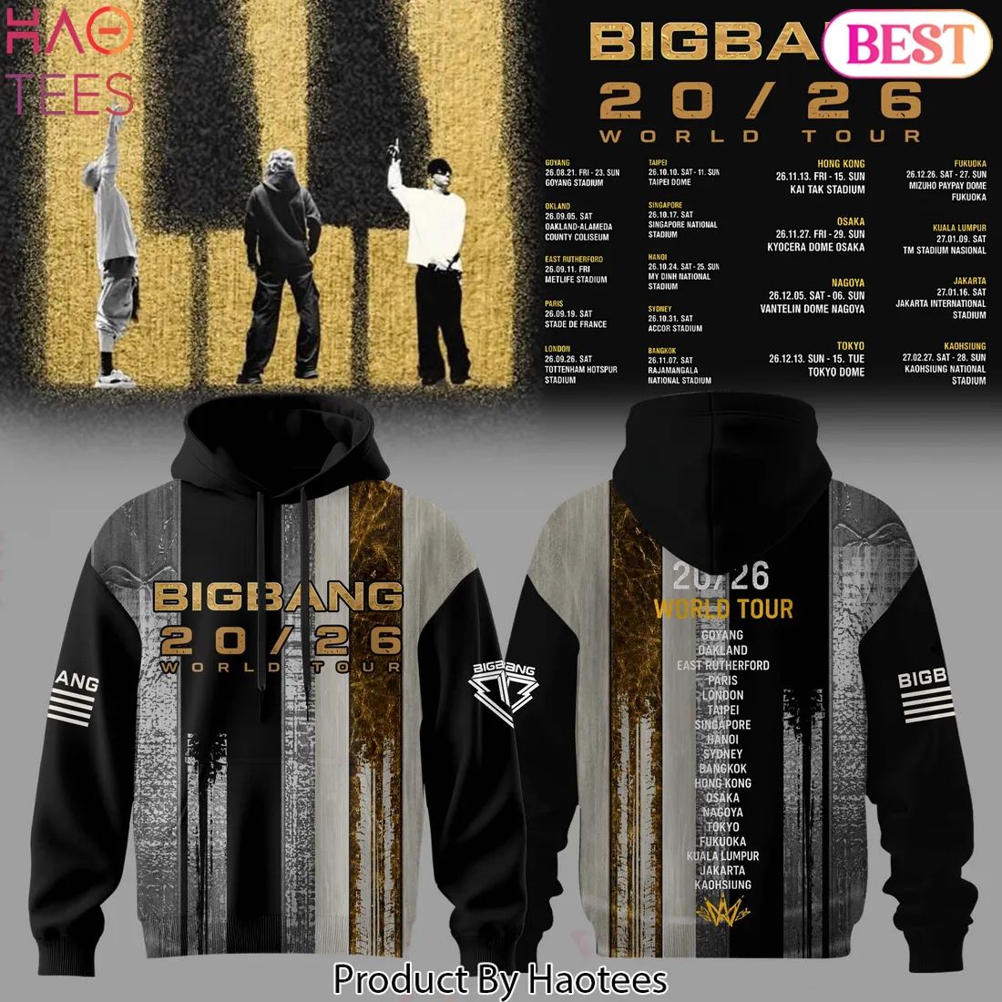 BIGBANG 20/26 World Tour Concert Merchandise Graphic 3D Print Hoodie BIGBANG 20/26 World Tour Concert Merchandise Graphic 3D Print Hoodie